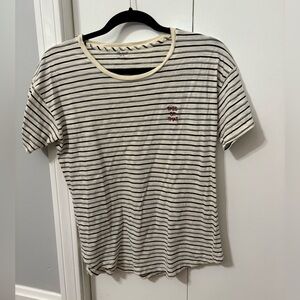 Madewell Cream and Black Striped Top